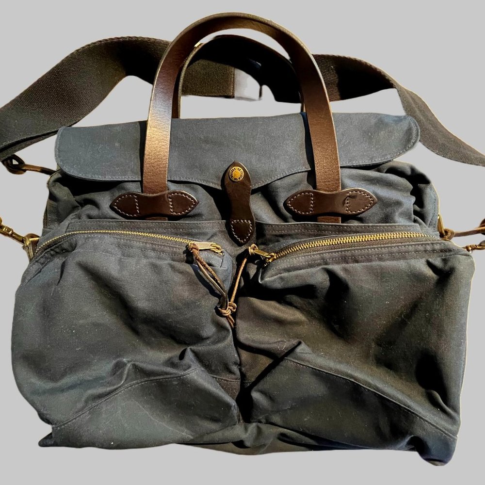 Navy Blue Filson 24 Hour Tin Cloth Briefcase